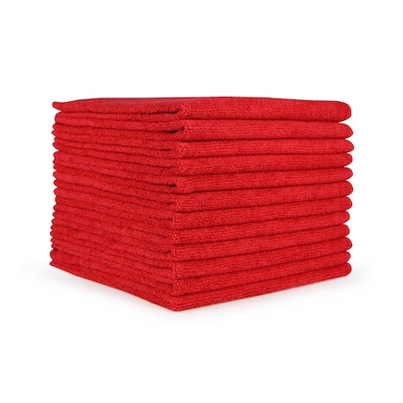 Monarch Brands Microfiber Cloths, 12in x 12in - Red, 12PK PNP915112R